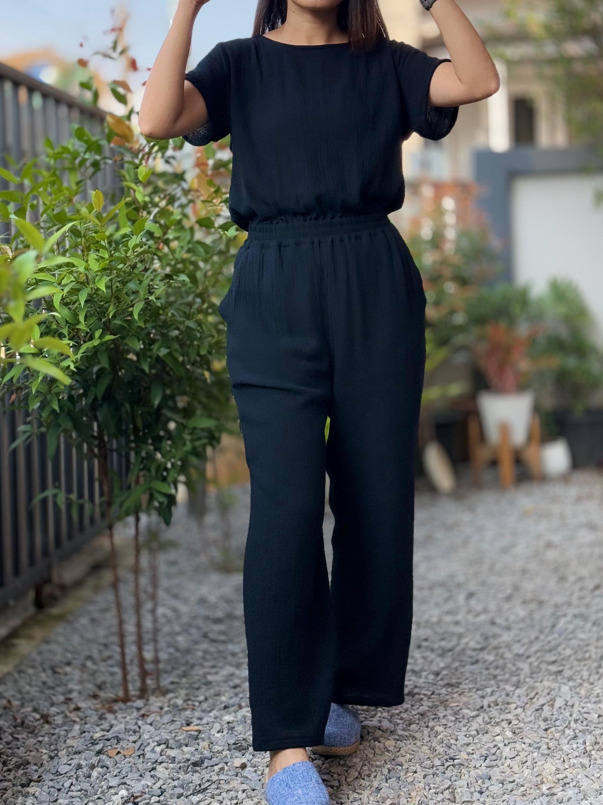 Jumpsuit in Double Cotton Gauze