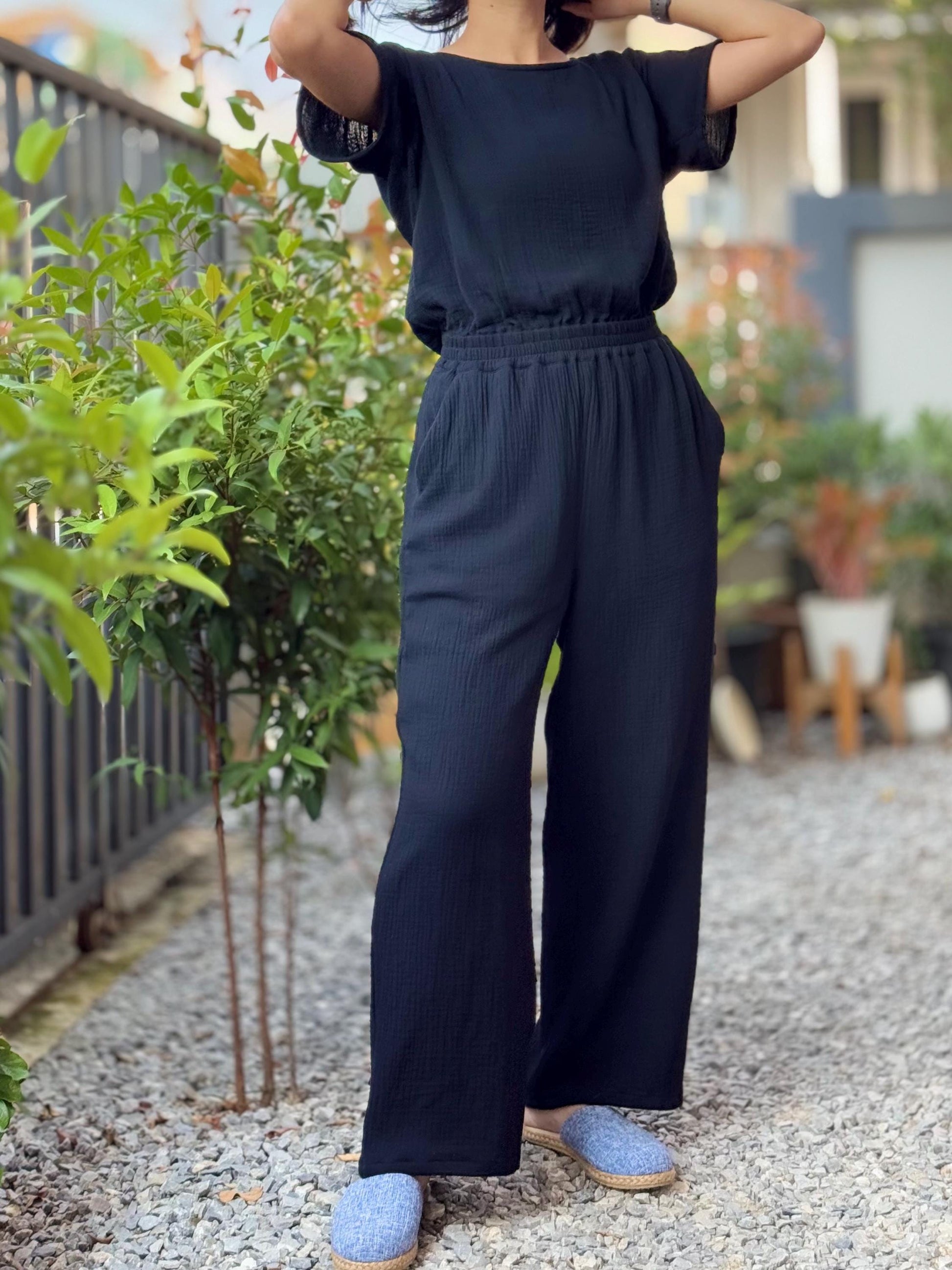 Jumpsuit in Double Cotton Gauze
