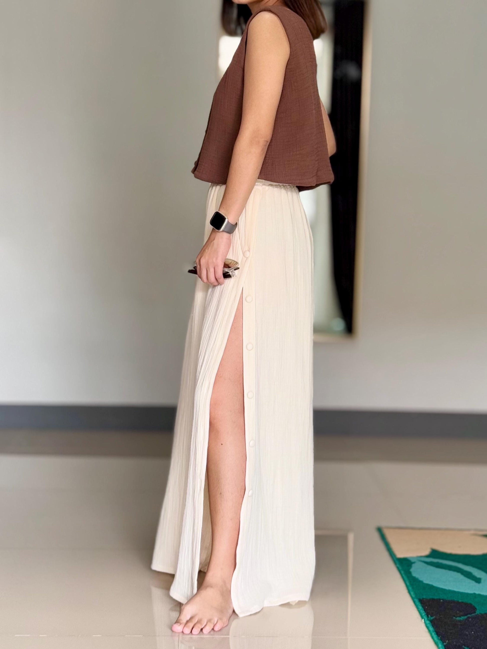 Wide Leg Pants | Muslin Maxi Pants | Loose Gauze Trousers Womens Double | Gauze Muslin Pants - Loungeware