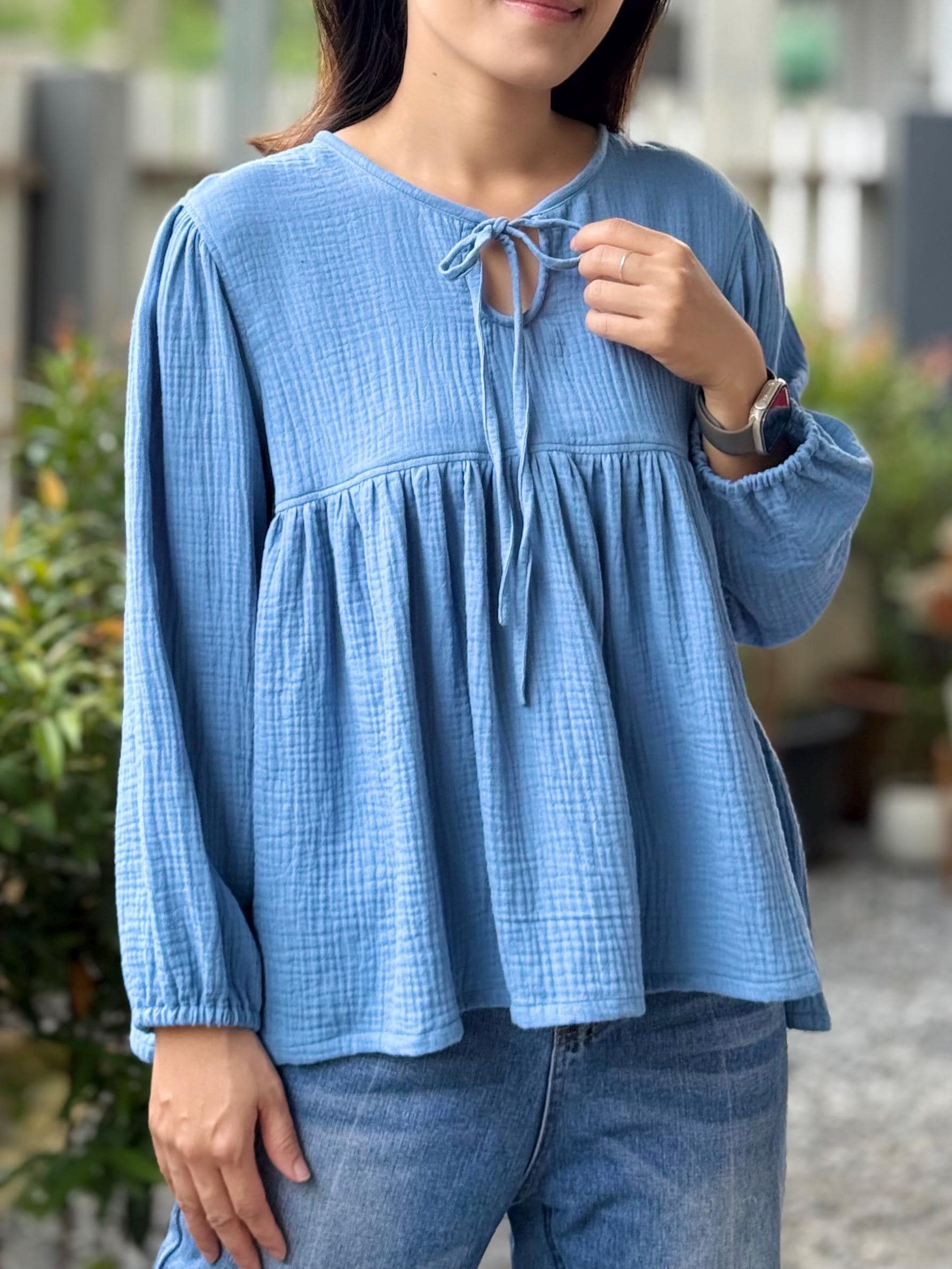 Loose Organic Blouse | Muslin Double Gauze Blouse | Bohemian blouse | Cotton muslin top| Natural Clothing