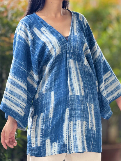 Printed Muslin Double Gauze Loose-Fit Cardigan Cover-Up
