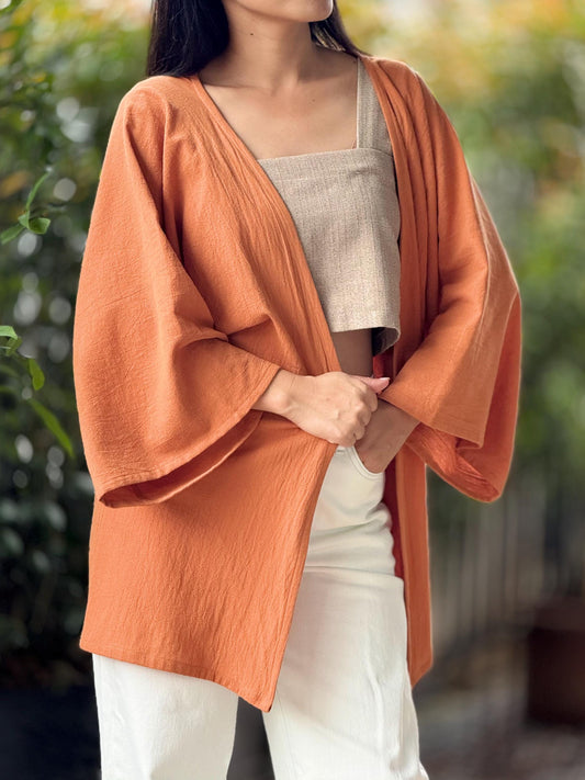 Cotton Cardigan Loose Cover Up