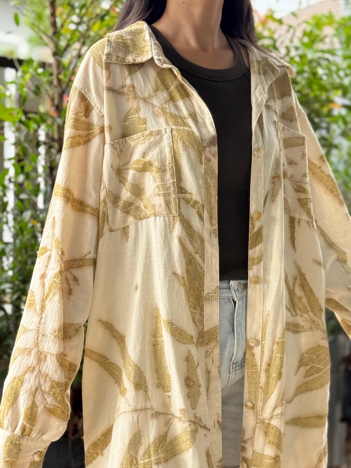 Eco-Printed Shirt Dress | Relaxed Fit | Real Botanical Design