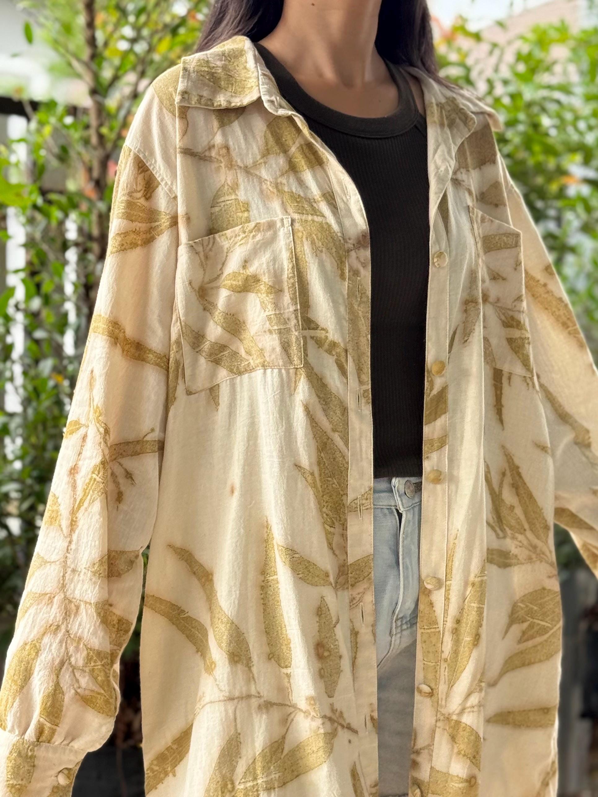 Eco-Printed Shirt Dress | Relaxed Fit | Real Botanical Design