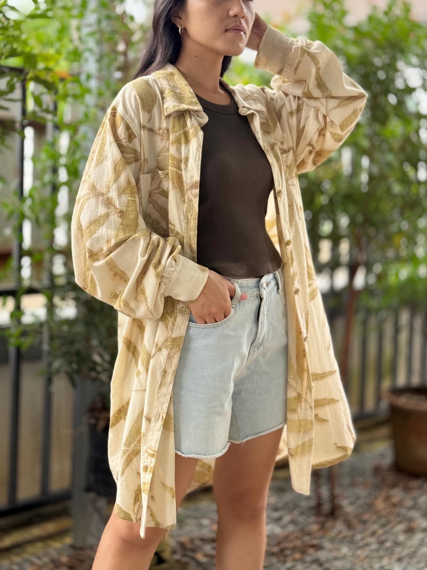 Eco-Printed Shirt Dress | Relaxed Fit | Real Botanical Design