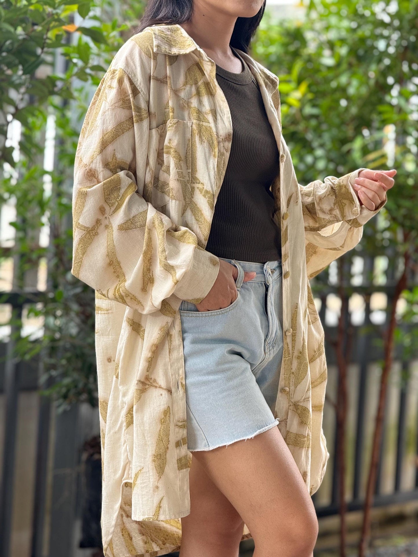 Eco-Printed Shirt Dress | Relaxed Fit | Real Botanical Design