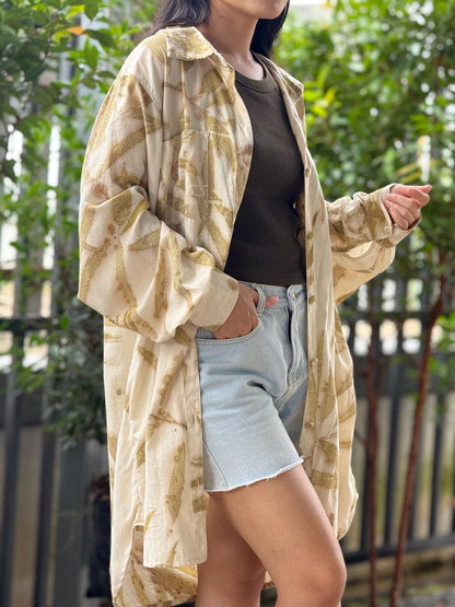 Eco-Printed Shirt Dress | Relaxed Fit | Real Botanical Design