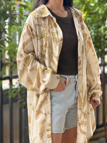 Eco-Printed Shirt Dress | Relaxed Fit | Real Botanical Design