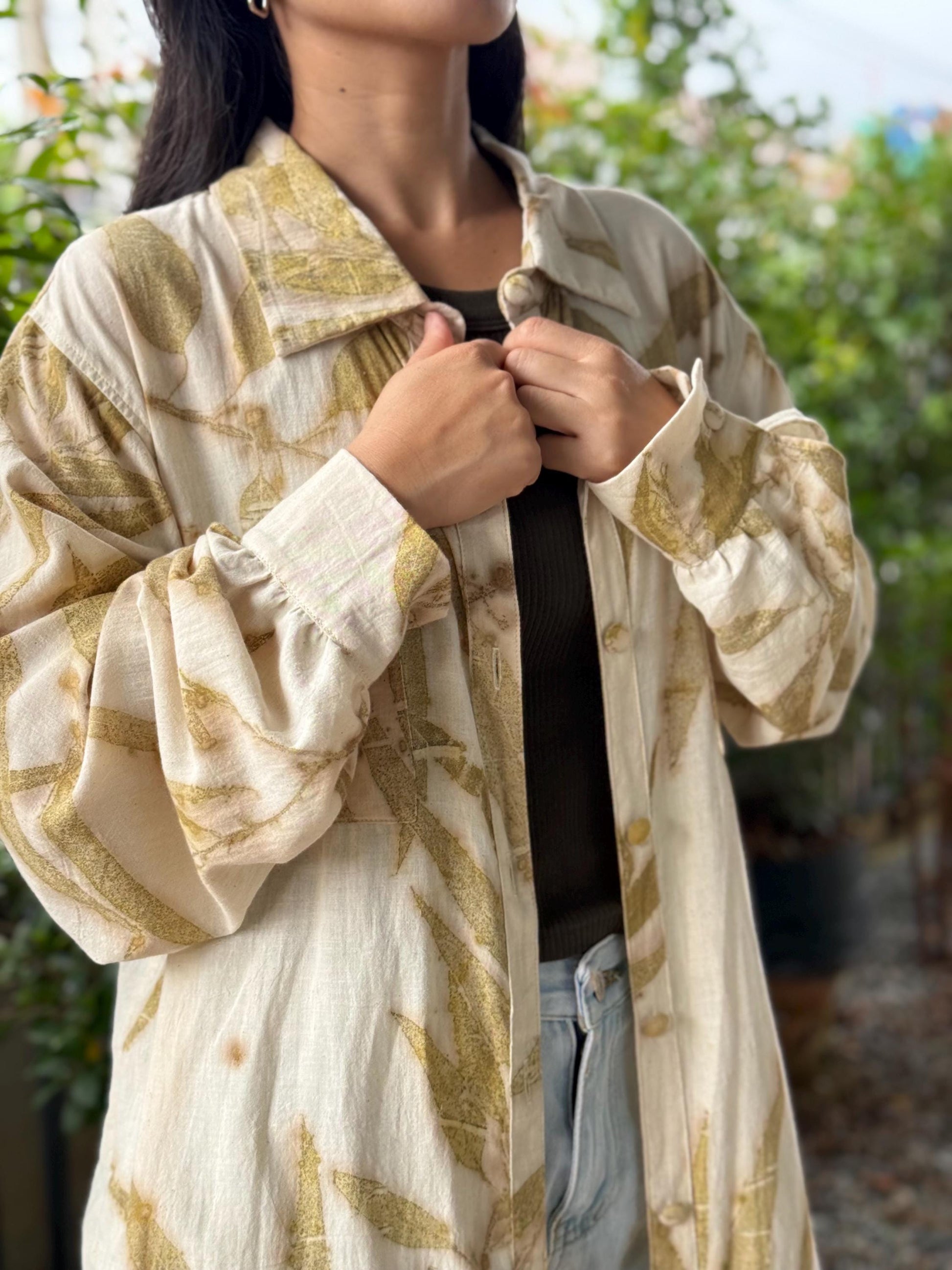Eco-Printed Shirt Dress | Relaxed Fit | Real Botanical Design
