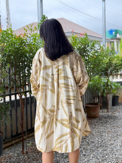 Eco-Printed Shirt Dress | Relaxed Fit | Real Botanical Design