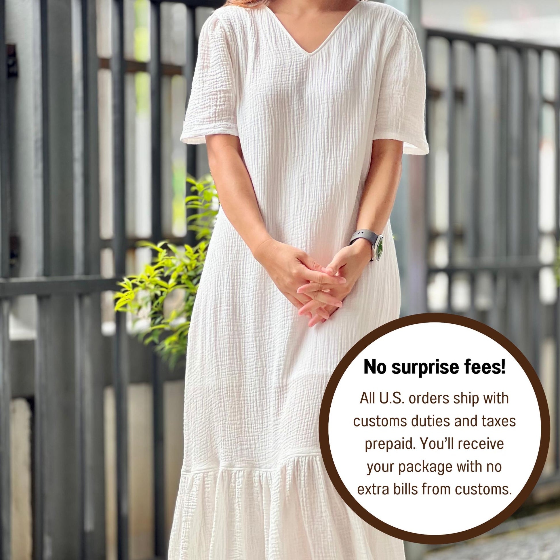 Muslin Double Gauze Dress | Cotton Cottagecore Long Dress