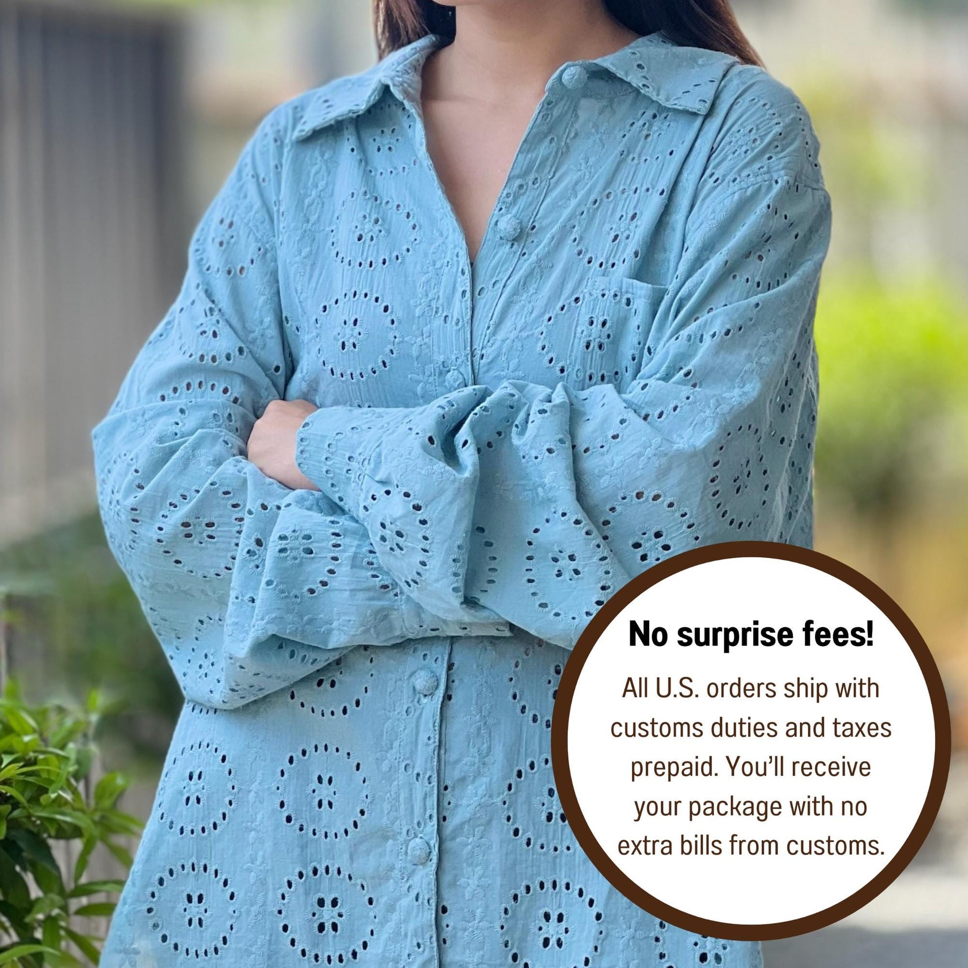 Embroidered Cotton Blouse | Cotton Loose Fit Shirt