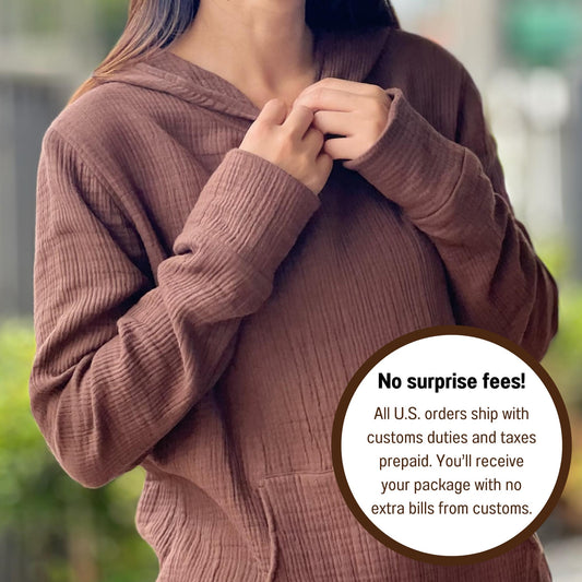 Cotton Gauze Pullover | Muslin Hoodie | Lightweight Hooded Sweatshirt | Womens Muslin Apparel | Triple Gauze Hoodie | Cotton Muslin Top