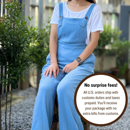 Gauze Jumpsuit Dungaree | Gauze Jumpsuit | Gauze Overalls Women | Muslin overalls