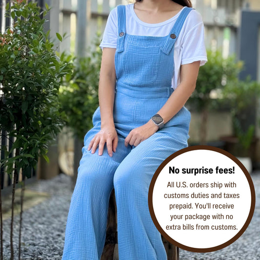 Gauze Jumpsuit Dungaree | Gauze Jumpsuit | Gauze Overalls Women | Muslin overalls