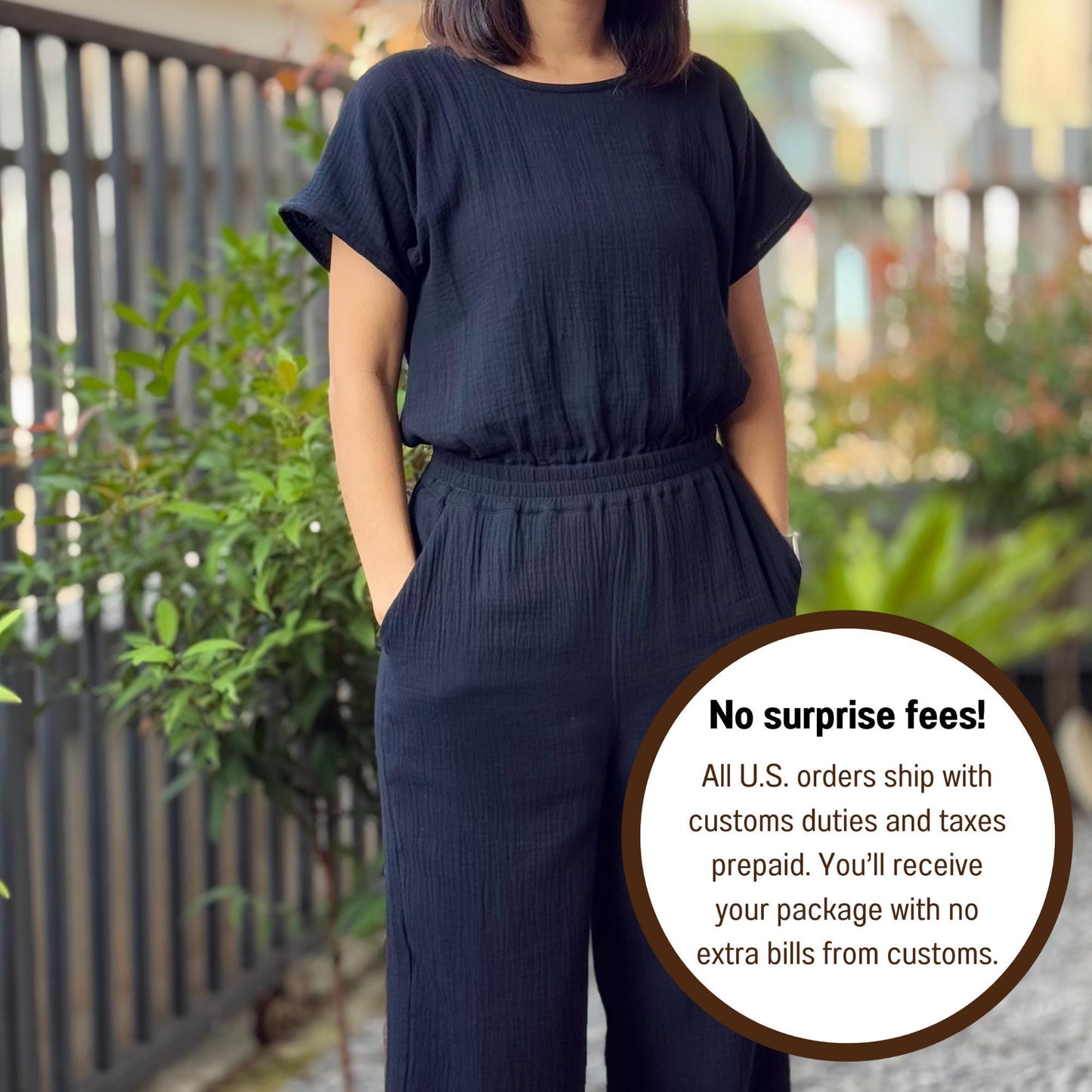 Jumpsuit in Double Cotton Gauze