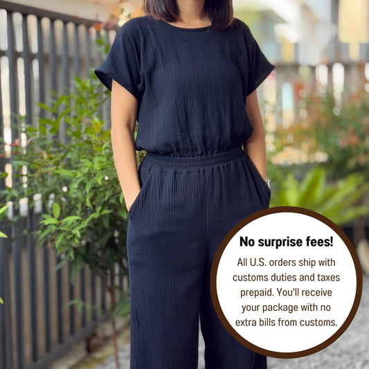 Jumpsuit in Double Cotton Gauze