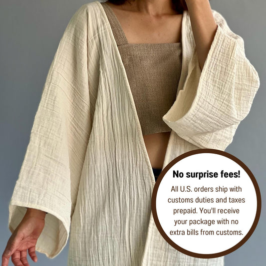 Muslin Double Gauze Cardigan Loose Cover Up