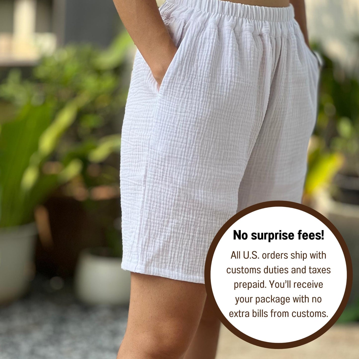 Womens Double Gauze Muslin Shorts - Loungeware