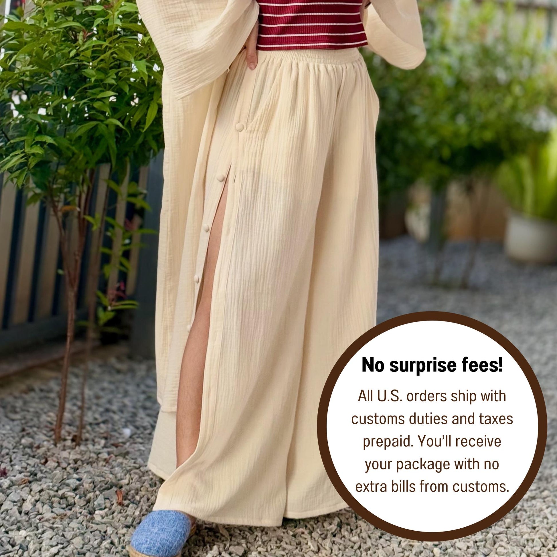 Wide Leg Pants | Muslin Maxi Pants | Loose Gauze Trousers Womens Double | Gauze Muslin Pants - Loungeware