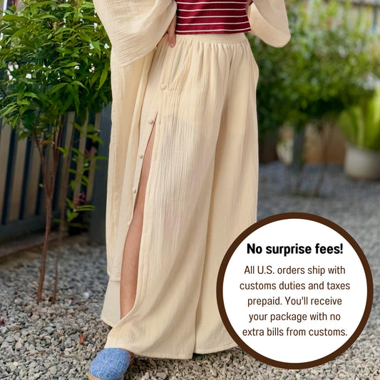 Wide Leg Pants | Muslin Maxi Pants | Loose Gauze Trousers Womens Double | Gauze Muslin Pants - Loungeware
