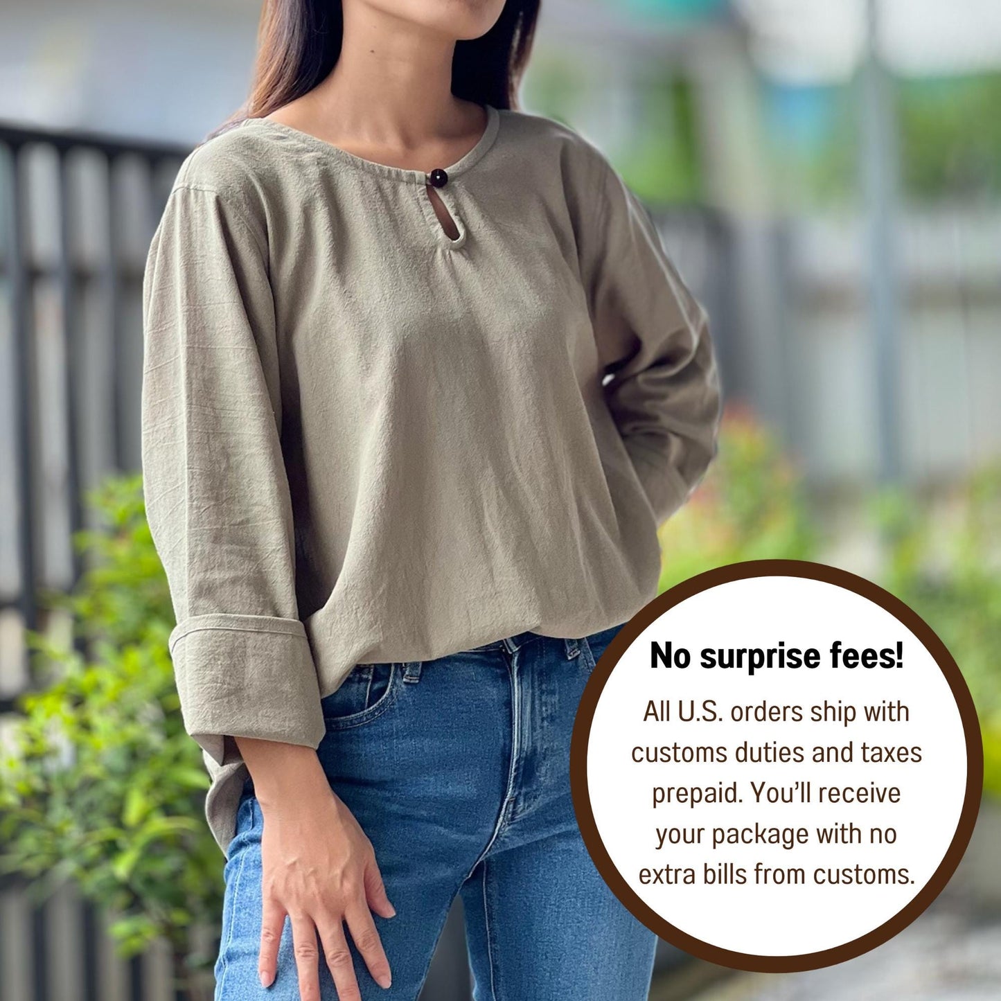 Cotton Pull Over Style Blouse