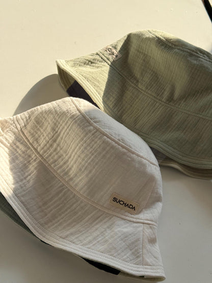 Muslin Double Gauze Reversible Two-Tone Bucket Hat