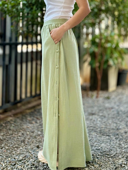 Wide Leg Pants | Muslin Maxi Pants | Loose Gauze Trousers Womens Double | Gauze Muslin Pants - Loungeware