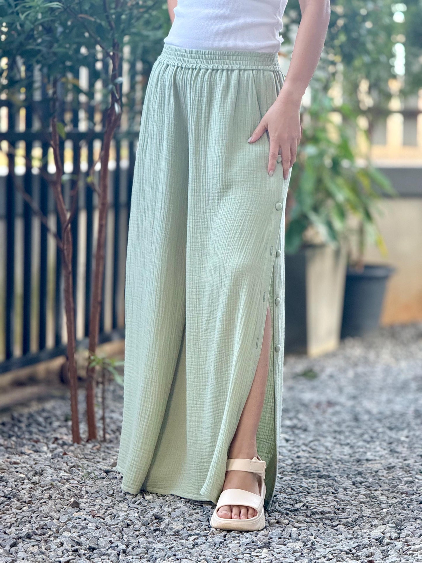 Wide Leg Pants | Muslin Maxi Pants | Loose Gauze Trousers Womens Double | Gauze Muslin Pants - Loungeware