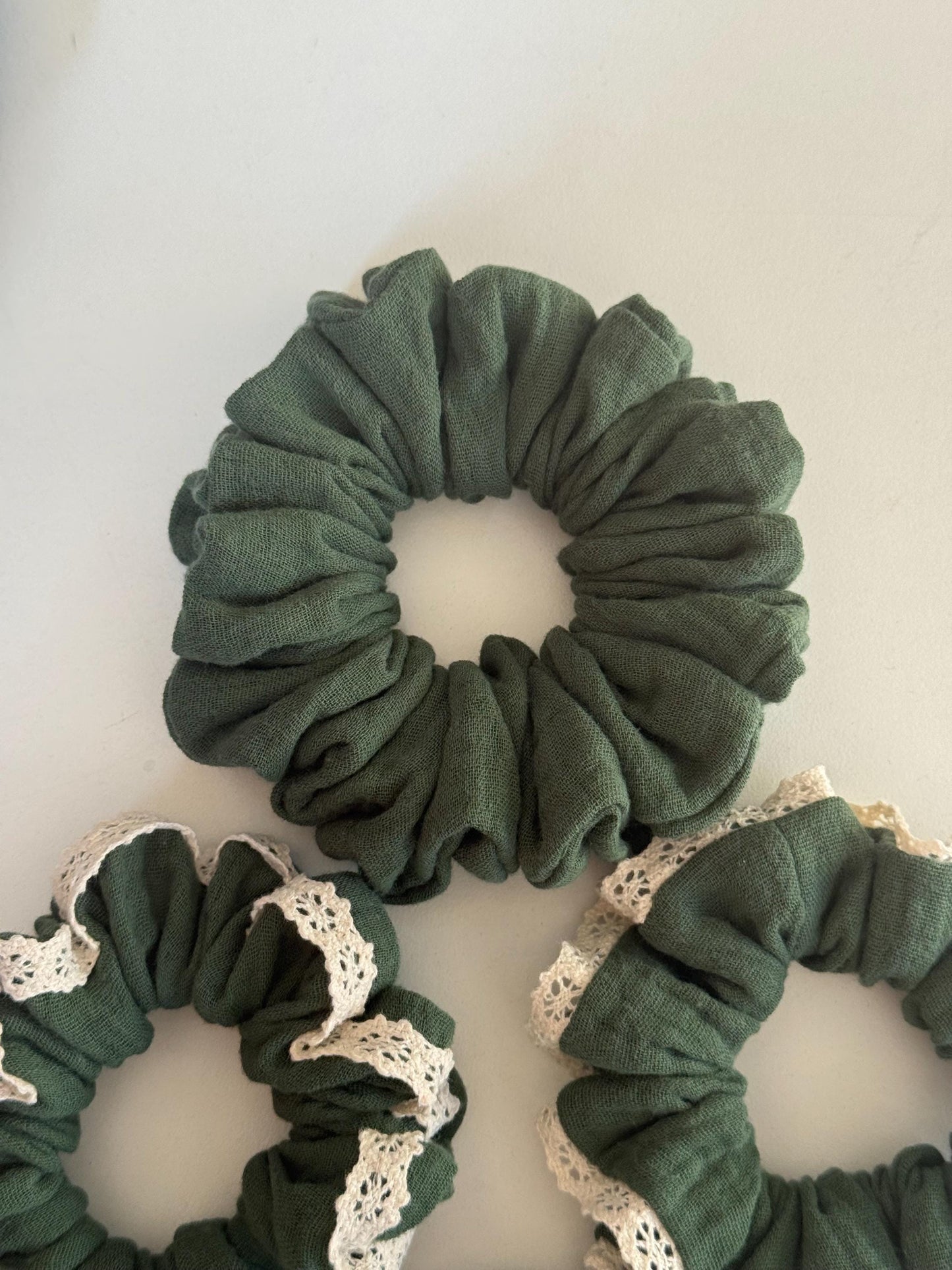 Set of 4 Double Gauze Hair Scrunchies in 4 Different Sizes
