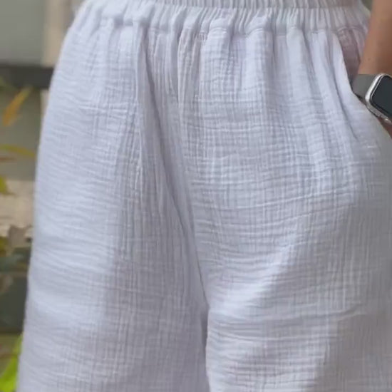 Womens Double Gauze Muslin Shorts - Loungeware