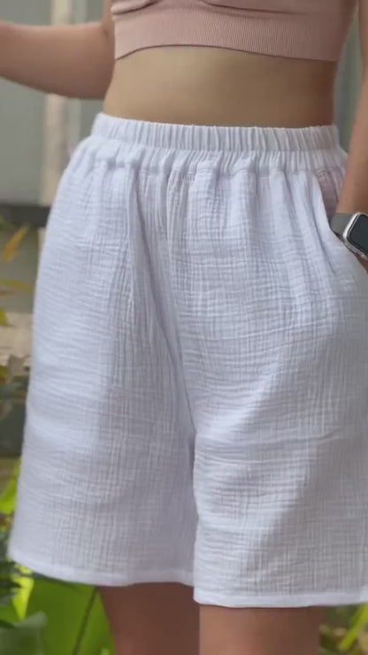 Womens Double Gauze Muslin Shorts - Loungeware