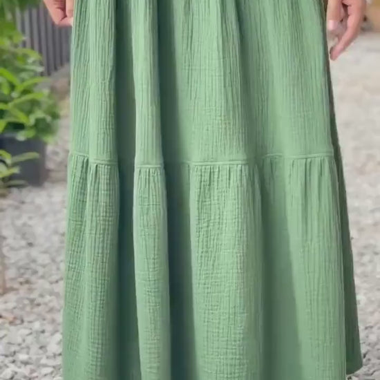 Double Gauze Maxi Skirt