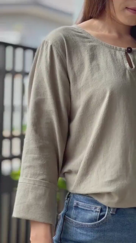 Cotton Pull Over Style Blouse