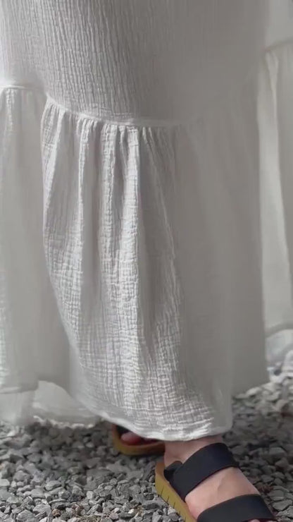 Muslin Double Gauze Dress | Cotton Cottagecore Long Dress