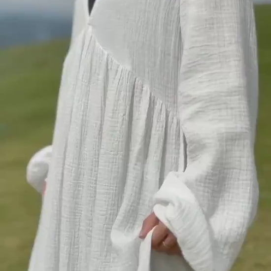 Double Gauze Dress | Cotton Cottagecore Long Dress