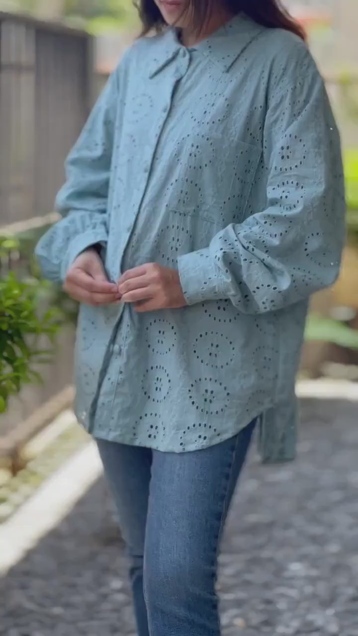 Embroidered Cotton Blouse   | Cotton Loose Fit Shirt