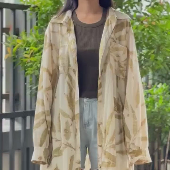 Eco-Printed Shirt Dress |  Relaxed Fit | Real Botanical Design